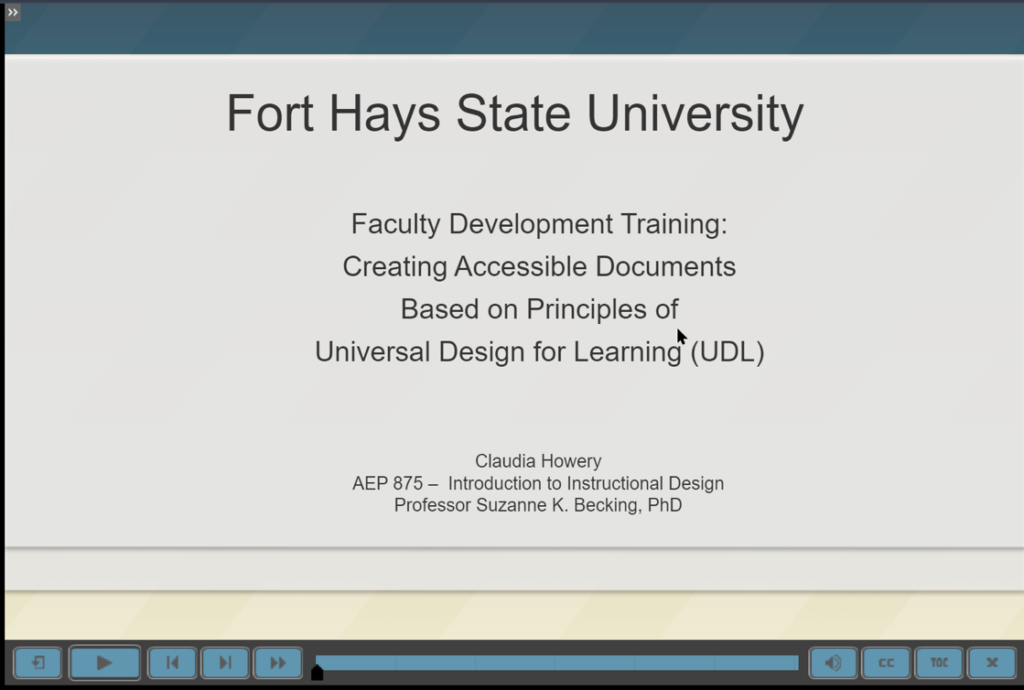 Screenshot: Capstone Project - Faculty Development Training.